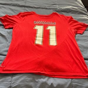 Nike Red Buccaneers Tee with Gold Number